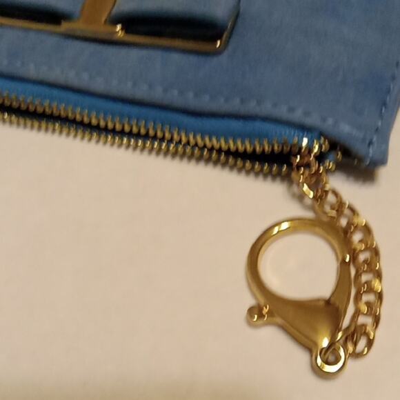 NWT Urban Energy Avenue Credit Card and Coin Purse Blue Clutch with Gold Accents - Picture 5 of 9